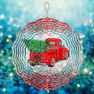 Modèle de spinner de vent de Noël, camion de Noël, spinners éoliens pour l’extérieur / jardins, spinner de vent PNG, spinner éolien 10 « , téléchargement numérique.