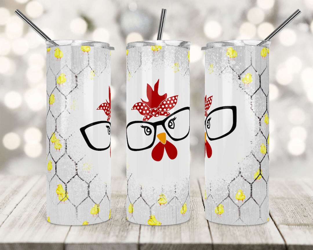 20 Oz Skinny Tumbler Sublimation Design, Chicken and Chicks, Farm Life ...