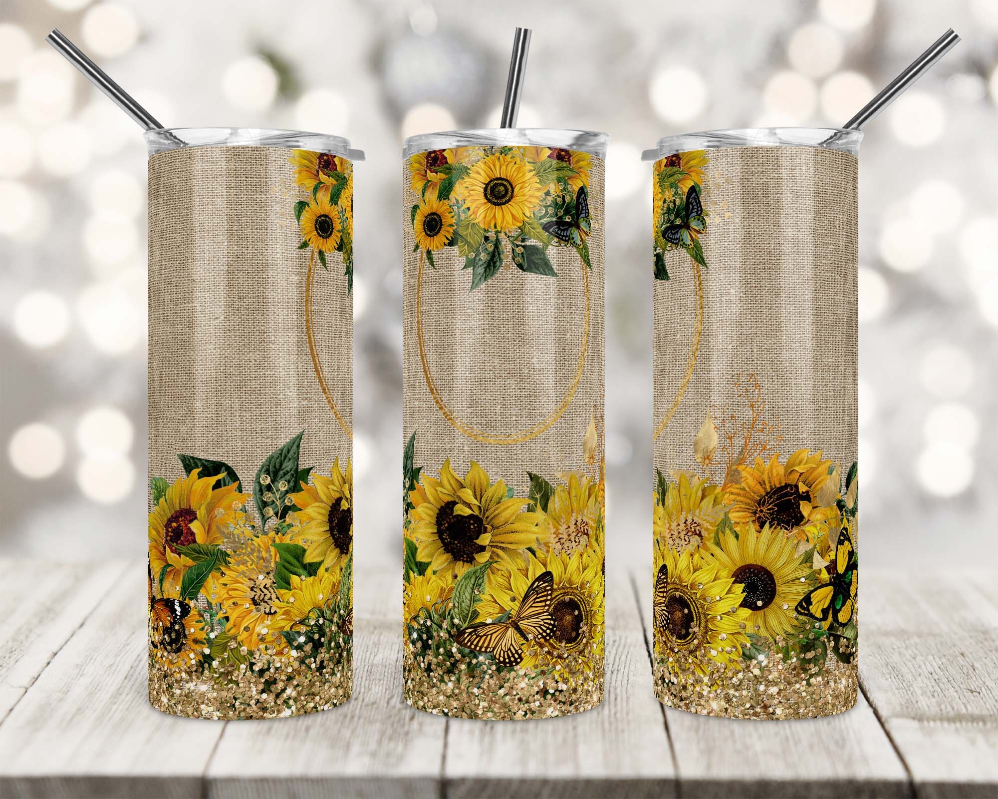 Wrap Around Sunflower Design Stainless Steel Coffee Tumbler Thermos 20 Oz  from Primitives by Kathy - Cherryland Sales