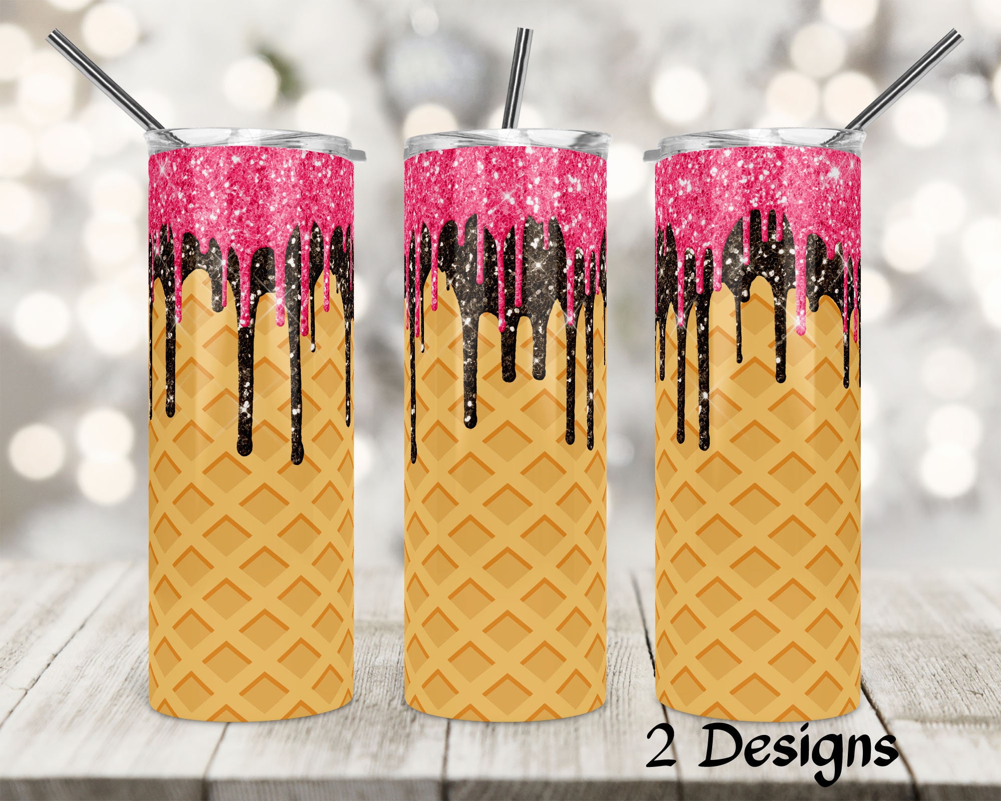 20 Oz Skinny Tumbler Design Ice Cream Tumbler Ice Cream Cone Etsy UK