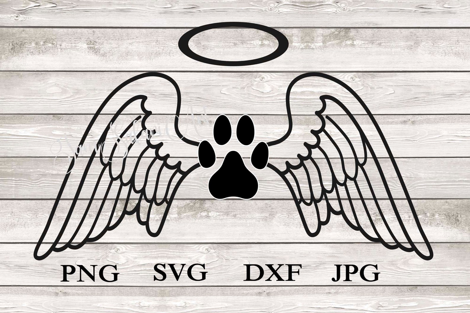 Dog Memorial Angel Wings Halo Clipartpets Dog Lover SVG Etsy