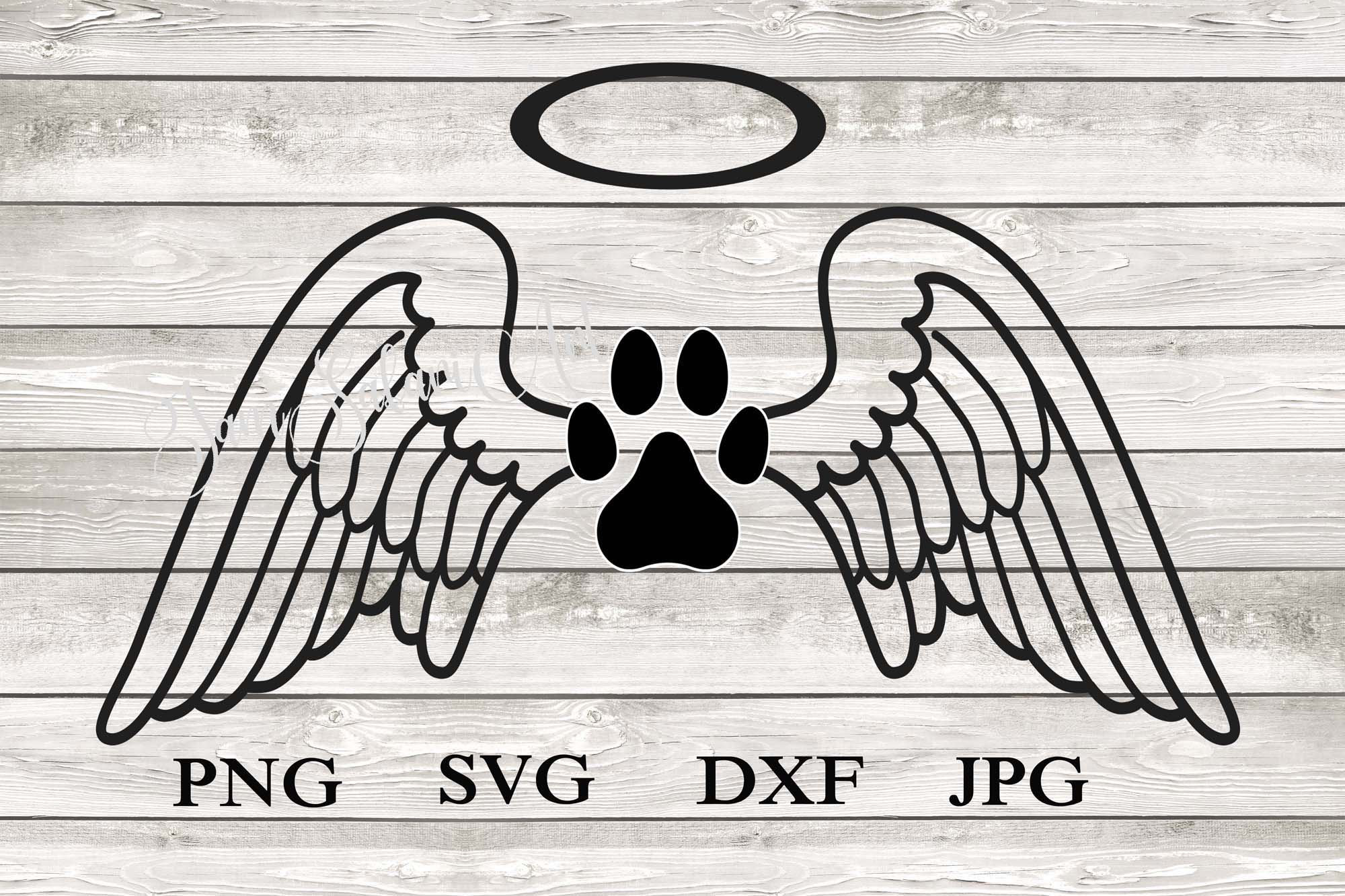 Dog Memorial Angel Wings Halo Clipartpets Dog Lover SVG Etsy