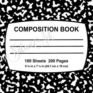 Composition Notebook Labels: Black, Gold, Rose Gold (digital Download ...