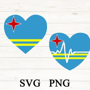 Aruba Corazón Bandera Amor SVG Clipart-Holandés Caribe, Una Isla Feliz, Vacaciones, Vacaciones, Playa, Islas ABC, Cricut, Descarga Instantánea.