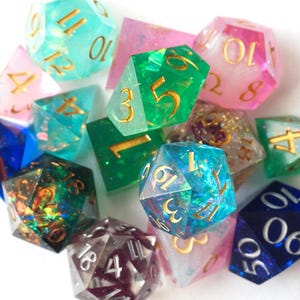 Suprise 7 RPG dice set, Mystery dice, Random dice set, DnD dice, Handmade dice, TTRPG dice, DnD dice set, Sharp edge dice