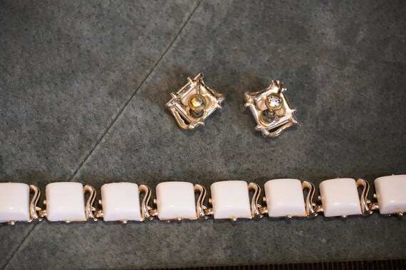 White squares bracelet with matching earrings - image 3