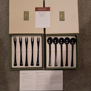 Korean lacquerware fork set and spoon set