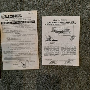 Lionel instruction sheets transformer track control track | Etsy