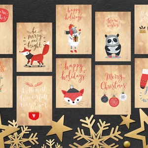 OFFERTA SPECIALE! Set di 10 cartoline per Natale, realizzate in compensato da 4 mm per 39 Euro incluso il trasporto