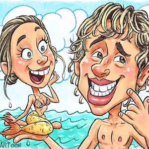 Custom Funny Caricature – Hilariously Hyperbolic Portraits! Parody Drawing (DIGITAL PRODUCT no physical copy)