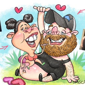 Custom Funny Caricature – Hilariously Hyperbolic Portraits! Parody Drawing (DIGITAL PRODUCT no physical copy)