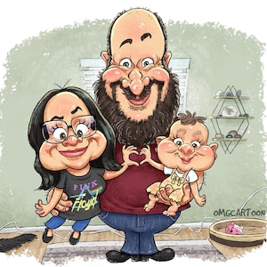 Custom Funny Caricature – Hilariously Hyperbolic Portraits! Parody Drawing (DIGITAL PRODUCT no physical copy)