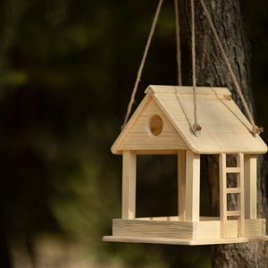 Wooden Hanging Bird Feeder, Personalized Bird Feeder, Bird Feeder, Handmade Squirrel Feeder, Garden Decore, Funny Bird Feeder