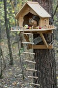 Wooden Squirrel Feeder, Personalized Squirrel House, Squirrel Home, Handmade Squirrel Feeder, Garden Decore, Funny Squirrel Feeder product logo