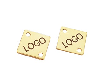 Custom Laser Engraved Square Logo Tag, Jewelry Charm (9x9mm)