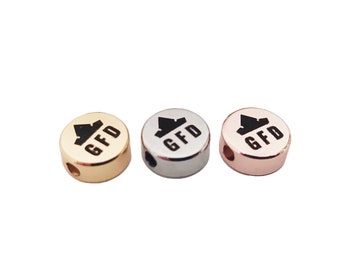 Custom Cylinder Beads, Custom Laser Engraved Logo, 8mm Round, 20 pcs,, Spacer Beads, Cylinder Beads, Jewelry Tag, Brass Tags