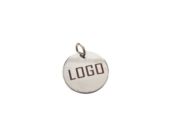 Logo personnalisé 16 mm gravé au laser, Étiquette pour bijou personnalisé, Disque rond, Breloque logo personnalisé, Étiquettes pour bijoux en métal, Étiquettes en laiton,