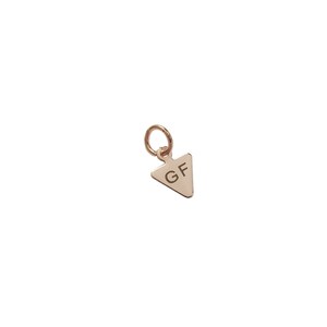 7mm Equilateral Triangle Custom Laser Engraved Logo, Custom Jewelry Tag, Round Disc, Custom Logo Charm, Metal Jewelry Tags, Brass Tags,