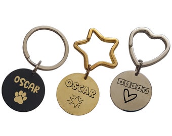 Personalized Pet ID Tag, Custom Dog Cat Tag, Heart Paw Bone