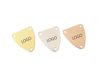 Custom Laser Engraved Logo Jewelry Tags, Metal Round Disc (13x15mm)