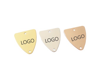 15x18mm Custom Laser Engraved Logo, Custom Jewelry Tag, Round Disc, Custom Logo Charm, Metal Jewelry Tags, Brass Tags,