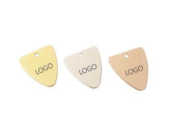 Custom Laser Engraved Logo Tag: 13x15mm Metal Jewelry Charm