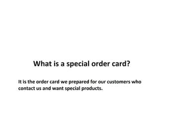 Special Order Card 2