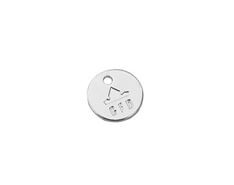 8 mm Custom Mechanical Engraved Logo, Custom Jewelry Tag, Round Disc, Custom Logo Charm, Metal Jewelry Tags, Brass Tags,