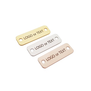 10x40mm Double Hole Rounded Ends Rectangle,  Personalized , Custom Tag, , Engraved Tag, Custom Square Plate