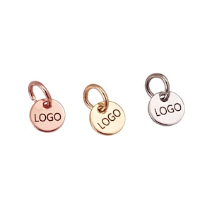 6 mm Custom Laser Engraved Logo, Custom Jewelry Tag, Round Disc, Custom Logo Charm, Metal Jewelry Tags, Brass Tags,