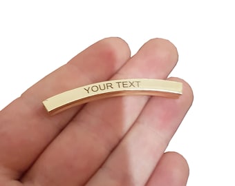 Custom Laser Engraved Square Tube Bead Tag: Metal Clothing & Jewelry Tag