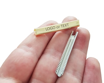 Custom Laser Engraved Ribbon Crimp, Cord Ends, Jewelry Tag