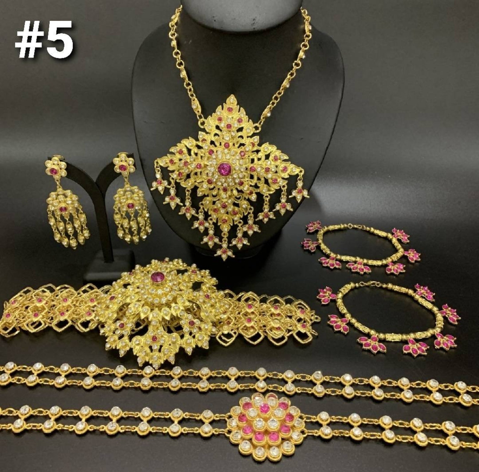 Traditional Thai/khmer Jewelry Set Vintage Accessory for Etsy