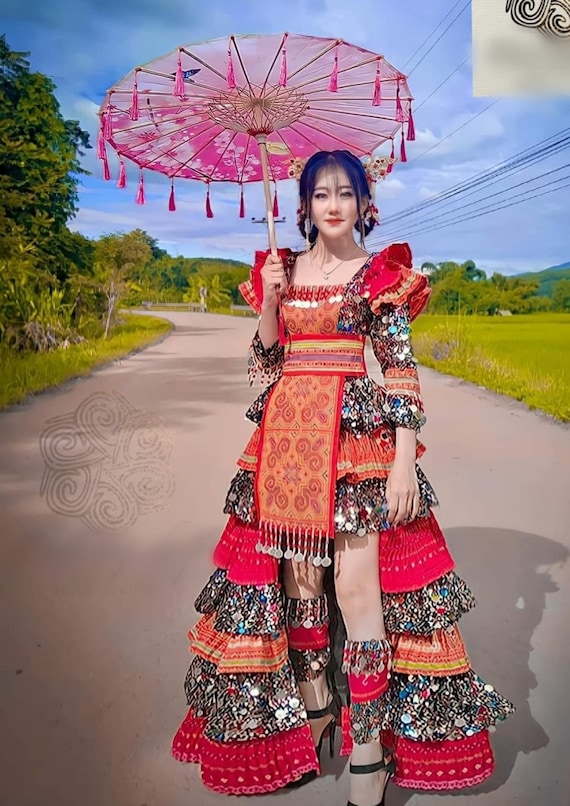 Luxury Authentic Hmong Dress Hmong Outfit for Women Tribal - Etsy