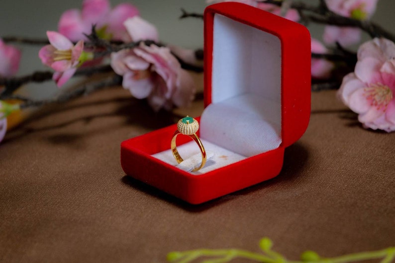 Lovely Cactus Ring RubyEmeraldBlue topaz Silver 92.5/% Enamel 24K Gold Thai ring Valentine Gift for her Gemstone Ring Anniversary ring
