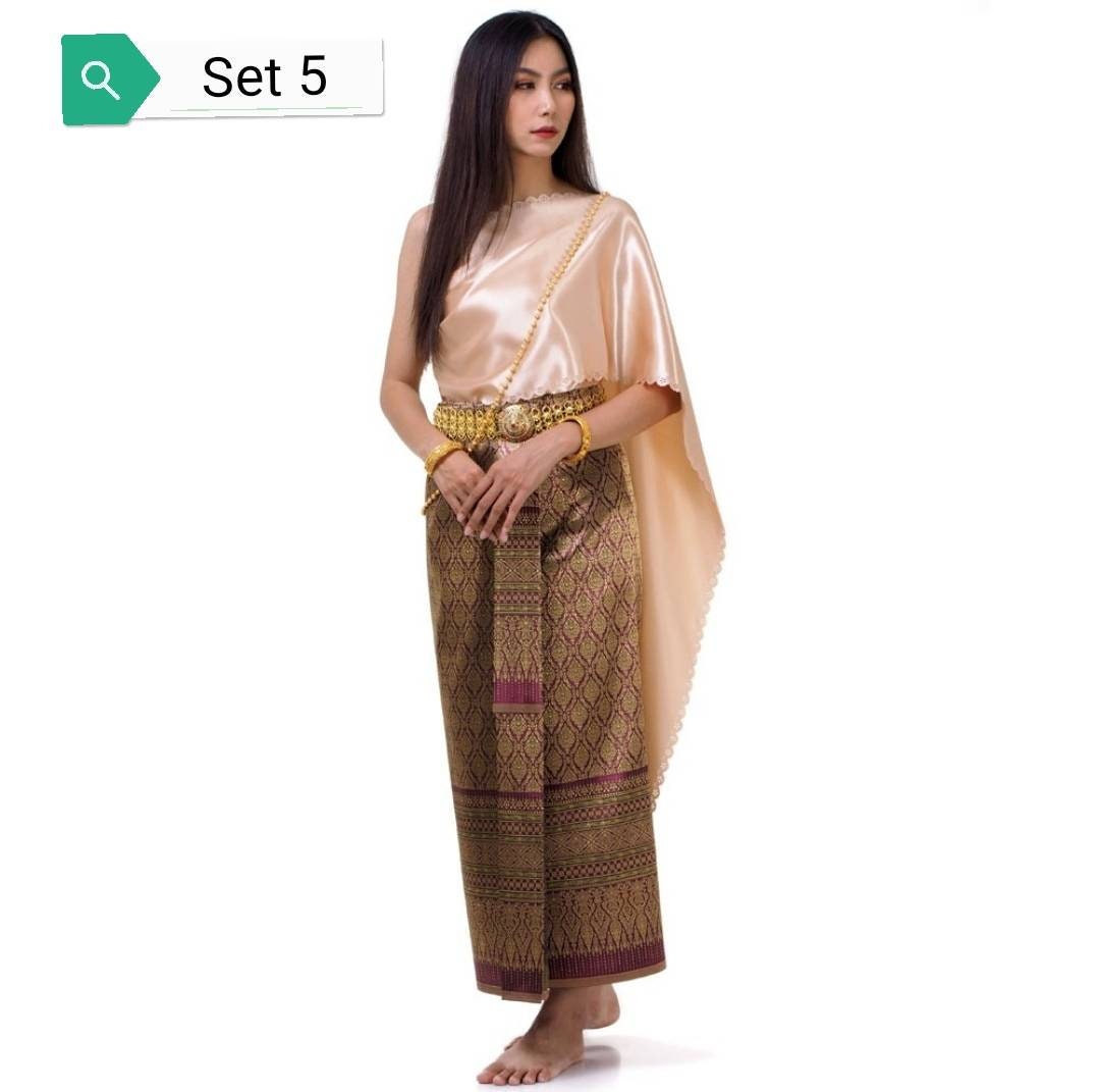 Amazing traditional Thai Khmer costume for women Satin shawls | Etsy