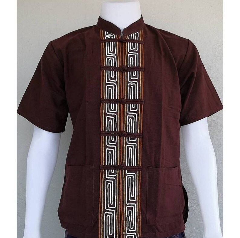 Traditional Thai Shirts for Men Thai Lanna Shirts Mohhom Etsy