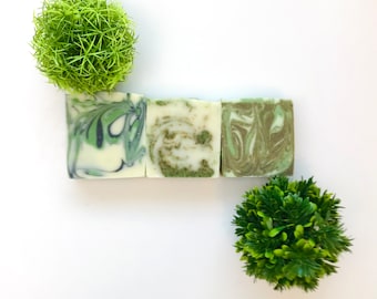 Handmade Soap Bar | 3 Half Size Bars | Personalized Gift | Vegan Palm Oil Free | All Natural | Cold Process Soap | Face and Body Bar