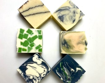 Vegan Soap For Men | 6 Half Size Bars  | Palm Oil Free | Handmade Soap | Vegan Gift |  All Natural Body Bar Soap | Gift | For Him | For Dad