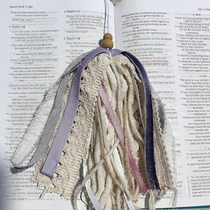 Handmade Bible Tassel, Ribbon and Yarn Bookmark