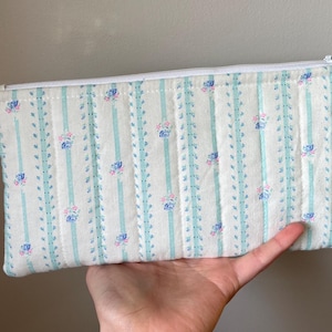 Versatile Quilted Pouches: Ideal for Journaling, Toiletries, and Bible Study Material, Quilted Pencil Case, Pencil Pouch, Toiletry Bag