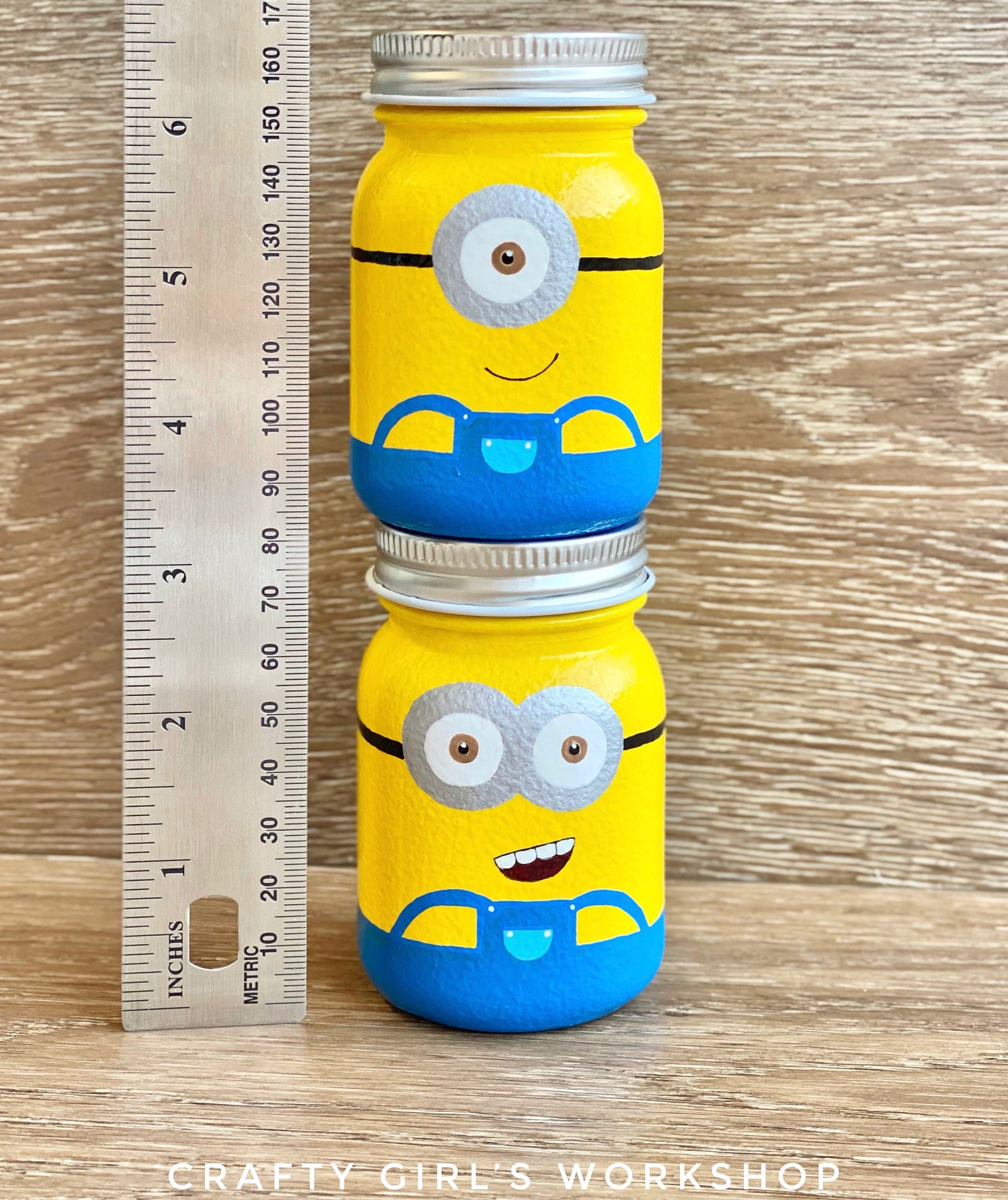 Minion Storage Jar Mini Mason Jar Tiered Tray Decor Decorative | Etsy