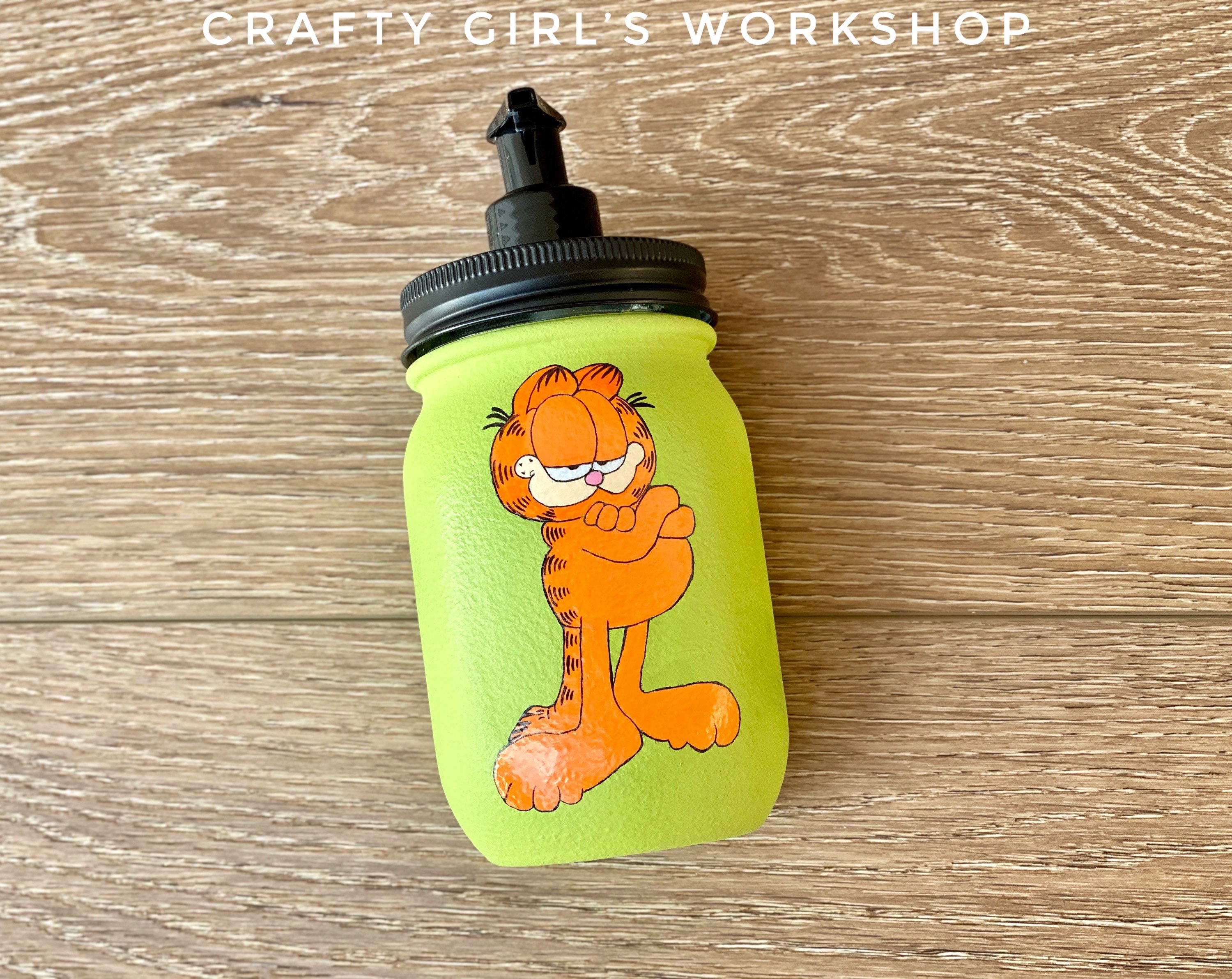 Garfield jabón dispensador mason jar baño accesorios baño | Etsy