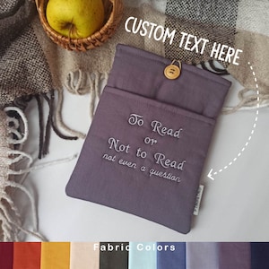 Custom Text Fabric Embroidered Book Sleeve