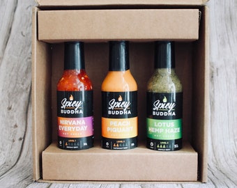 Spicy Buddha Hot Sauce 3 Pack - Small Batch, Hand crafted, Great Gift!