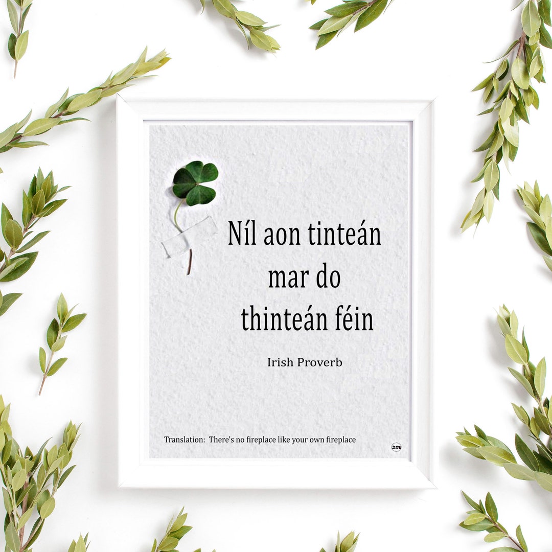 Irisches Sprichwort Zitat.Irische Weisheit in irischer Sprache Druck