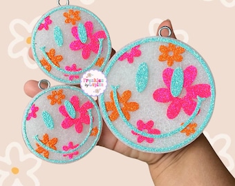 Floral Smiley Freshie, Freshie, Car Air Freshener