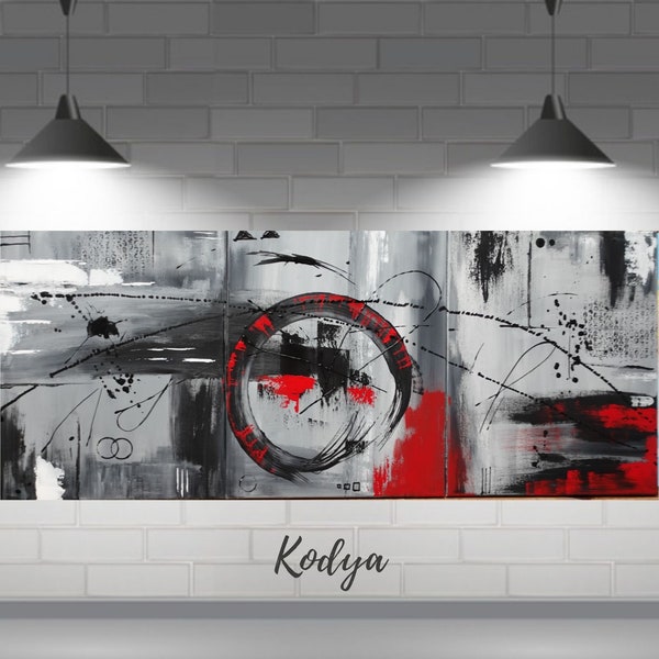 Peinture Kodya triptyque  unique fait main