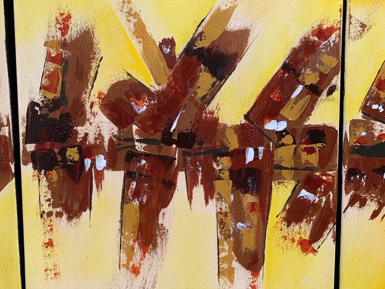 Original Triptych Painting Yellow Abstract Acrylic Canvas Set original-triptych-painting-yellow-abstract-acrylic-canvas-set