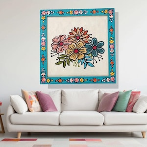 Traditional Indian Wool Embroidery Wall Hanging – Perfect Gift for Art Lovers